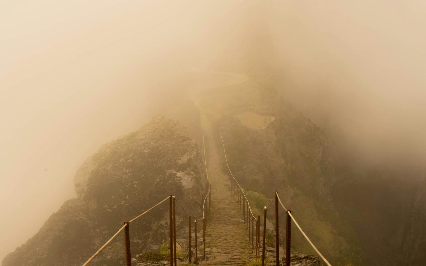 grayscale photo of bridge on mountain by Noah Grossenbacher courtesy of Unsplash.