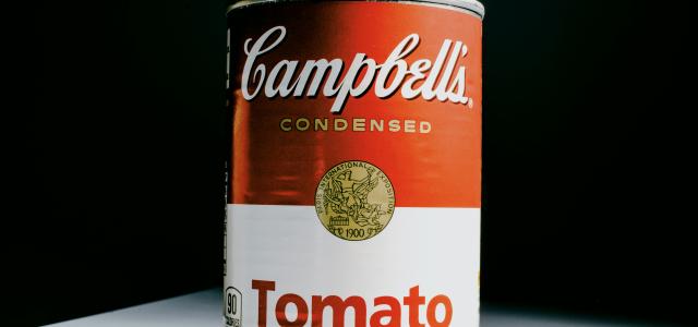 campbells chicken noodle soup can by Girl with red hat courtesy of Unsplash.